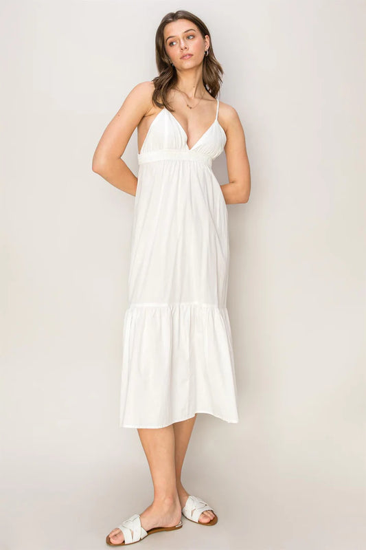 WHITE MIDI DRESS